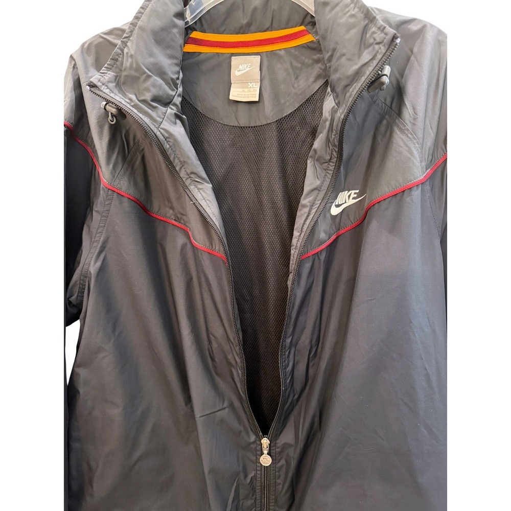 Vtg Nike Air Mens Windbreaker Jacket XL Black Grey Full Zip Mesh Lined Track - Picture 11 of 11